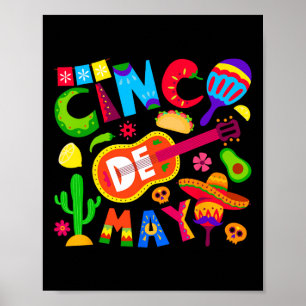 Funny Cinco De Mayo Mexican 5 De Mayo Lets Fiesta Poster