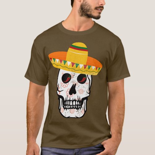 Funny Cinco De Mayo Mexican Skull  girl T_Shirt