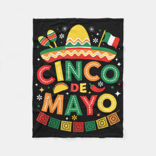 Funny Cinco De Mayo Mexican Sombrero Hat Men Women Fleece Blanket