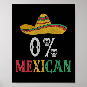 Funny Cinco De Mayo Mexico Fiesta Party 0 Percent  Poster