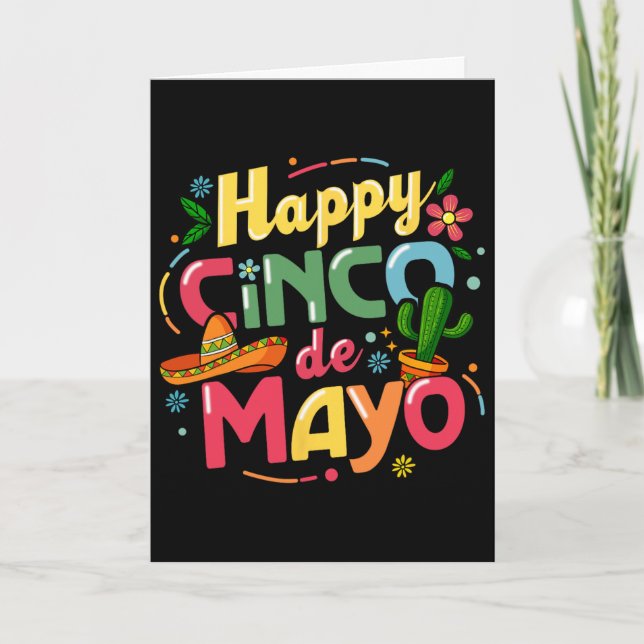 Funny Cinco De Mayo Shirt Lets Fiesta Squad 5 De M Card (Front)