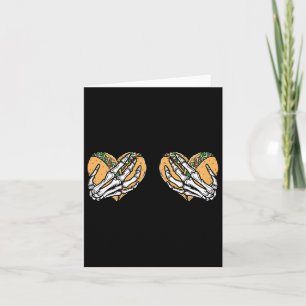Funny Cinco De Mayo Taco Breast Skull Hands Card