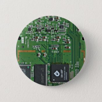 Funny Circuit Board Button by jahwil at Zazzle