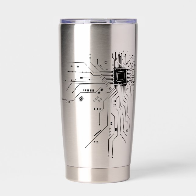 Funny Circuit Board Computer Electronics Insulated Tumbler (Front)