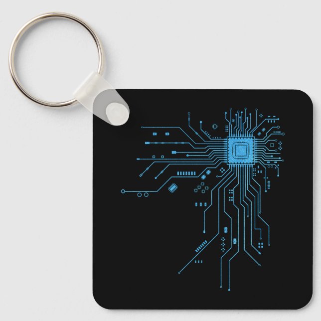 Funny Circuit Board Computer Electronics Keychain (Front)