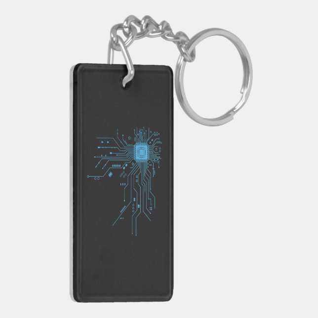 Funny Circuit Board Computer Electronics Keychain (Back Left)