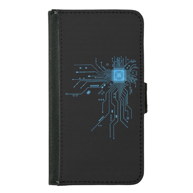 Funny Circuit Board Computer Electronics Samsung Galaxy Wallet Case (Front)