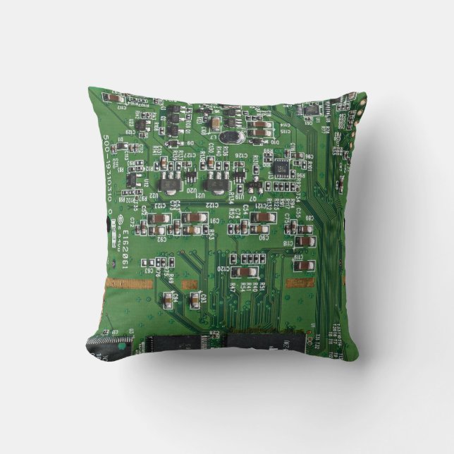 Funny circuit board throw pillow (Front)