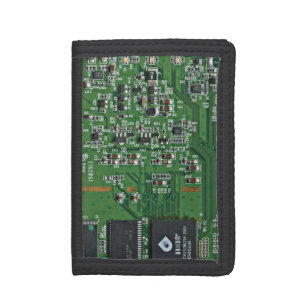 Funny circuit board tri-fold wallet