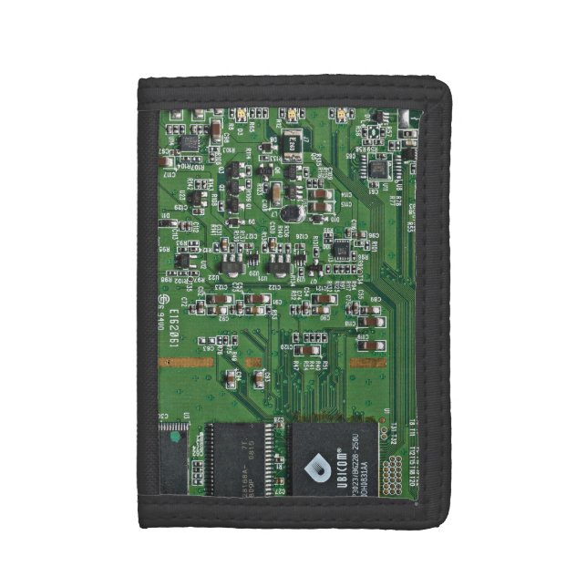 Funny circuit board trifold wallet (Front Vertical)
