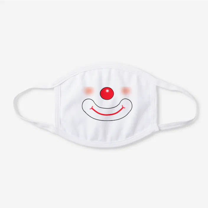 Funny Circus Clown White Cotton Face Mask Zazzle Com