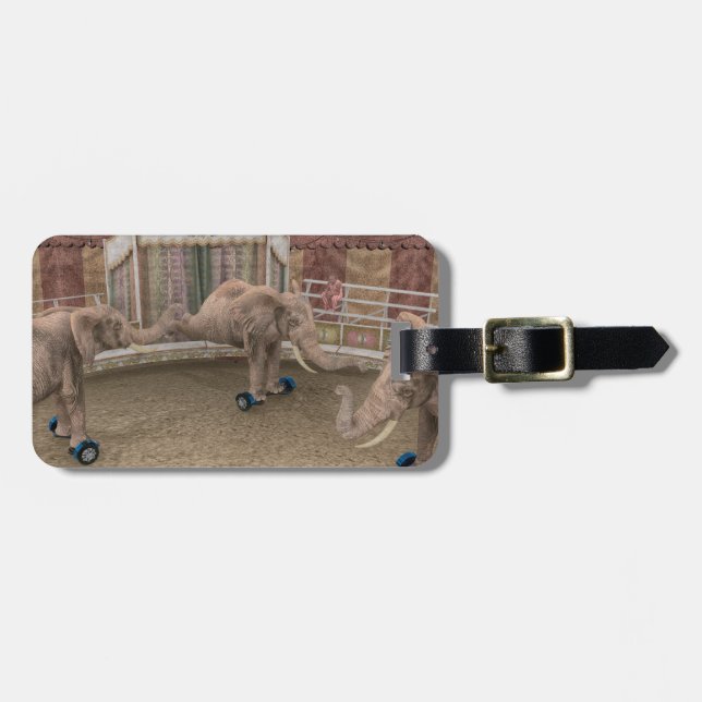 Funny Circus Elephants Luggage Tag (Front Horizontal)