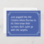 Funny Citizens Advice Bureau Joke Postcard (Front/Back)
