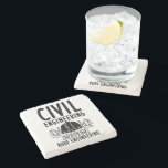 Funny Civil Engineering Gag Engineer Graduate Stone Coaster<br><div class="desc">Funny and modern civil engineer saying for those moments when you want to make yourself smile. This engineering saying features grunge typography and a quote that says "Civil Engineering Way Better Than Rude Engineering"  Funny play on words for engineers with a good sense of humor</div>