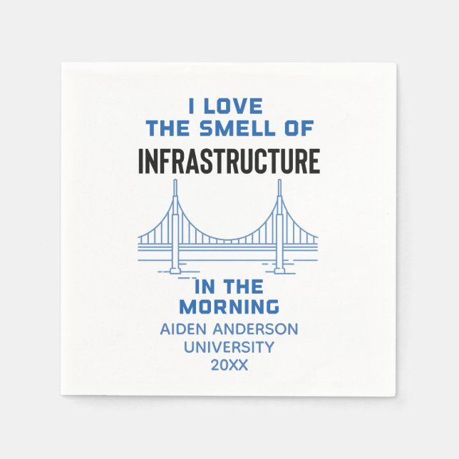 Funny Civil Engineering Graduation Party Napkins (Front)
