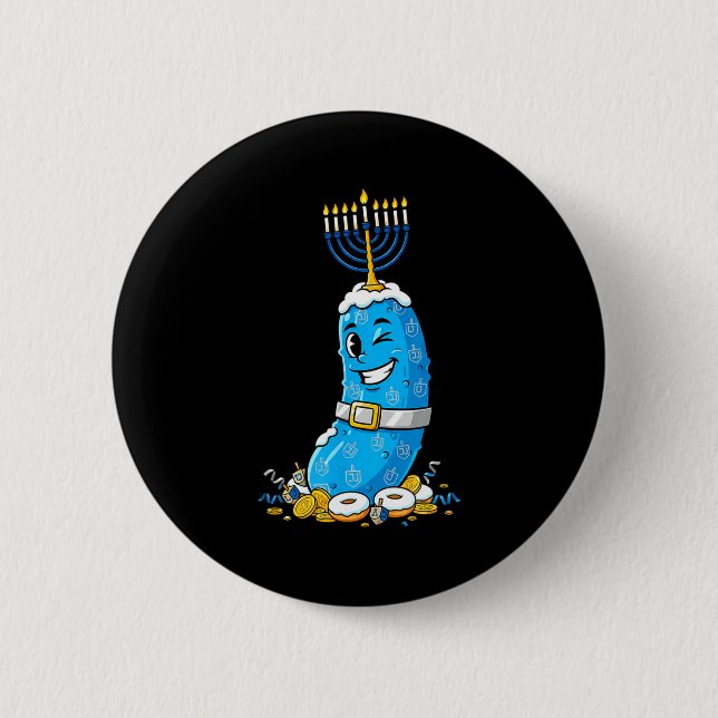 Funny Ckle Dreidel Menorah Hanukkah Kids Womens Me Button (Front)