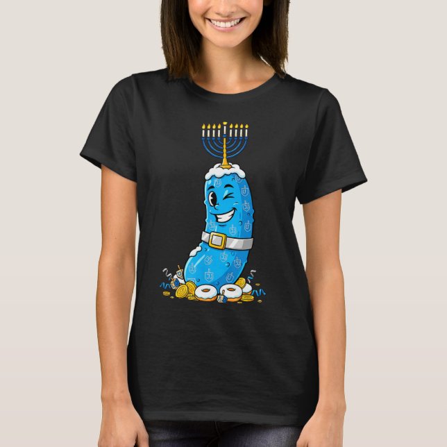 Funny Ckle Dreidel Menorah Hanukkah Kids Womens Me T-Shirt (Front)
