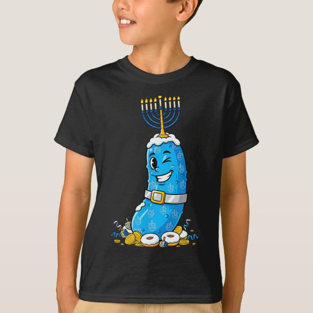 Funny Ckle Dreidel Menorah Hanukkah Kids Womens Me T-Shirt (Front)