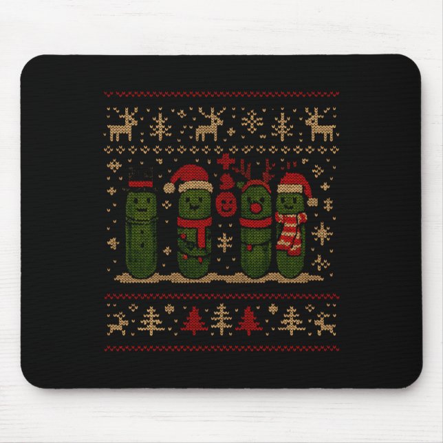 Funny Ckles Christmas Lights Santa Hat Xmas Ugly S Mouse Pad (Front)