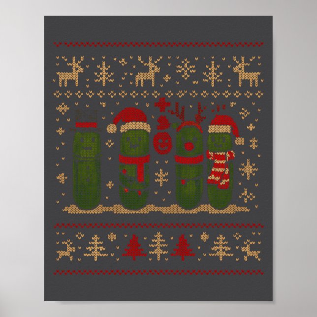 Funny Ckles Christmas Lights Santa Hat Xmas Ugly S Poster (Front)