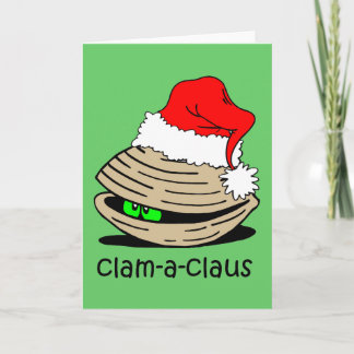 Funny clam Christmas Holiday Card