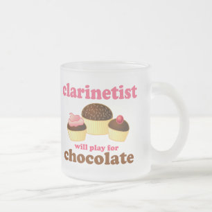Funny Clarinet Frosted Glass Coffee Mug