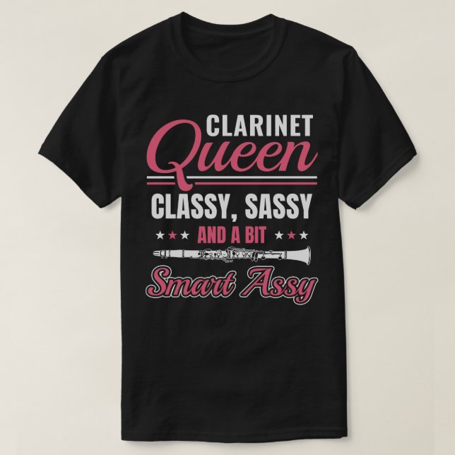 Funny Clarinet Player Clarinetist Clarinet Queen T-Shirt (Design Front)