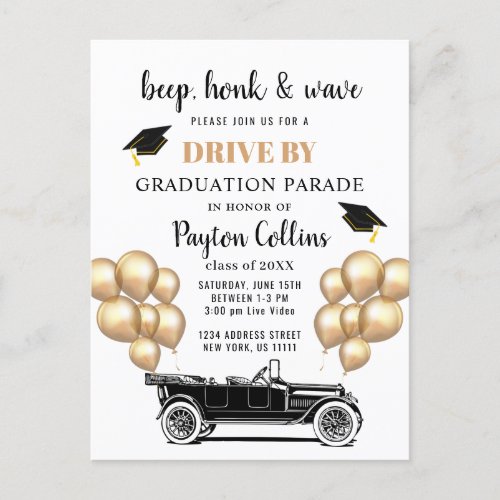 Funny Class of 2022 DRIVE BY Graduation Party   An Announcement Postcard - Funny Class of 2022 DRIVE BY Graduation Party Announcement Postcard.