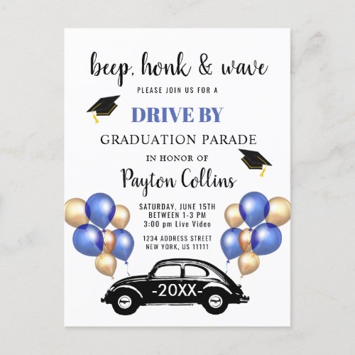 Funny Class of 2022 DRIVE BY Graduation Party Anno Announcement Postcard - Funny Class of 2022 DRIVE BY Graduation Party Announcement Postcard.
