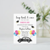 Funny Class of 2024 DRIVE BY Graduation Party  Ann Announcement Postcard (Standing Front)