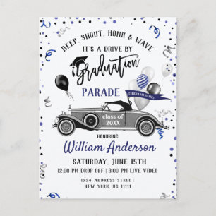 Funny Class of 2024 DRIVE BY Graduation Party Anno Announcement Postcard