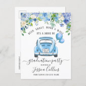 Funny Class of 2024 DRIVE BY Graduation Party Announcement Postcard (Front/Back)