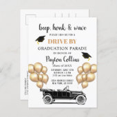 Funny Class of 2024 DRIVE BY Graduation Party  Car Announcement Postcard (Front/Back)