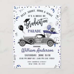 Funny Class of 2024 DRIVE BY Graduation Party Postcard