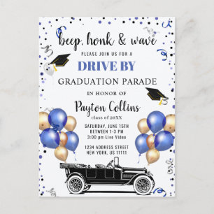 Funny Class of 2024 DRIVE BY Graduation Party Postcard