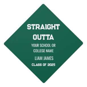 Funny Class of 2025 Minimal Green Graduation Cap Topper
