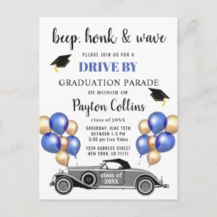 Funny Class of 2026 DRIVE BY Graduation Party Postcard