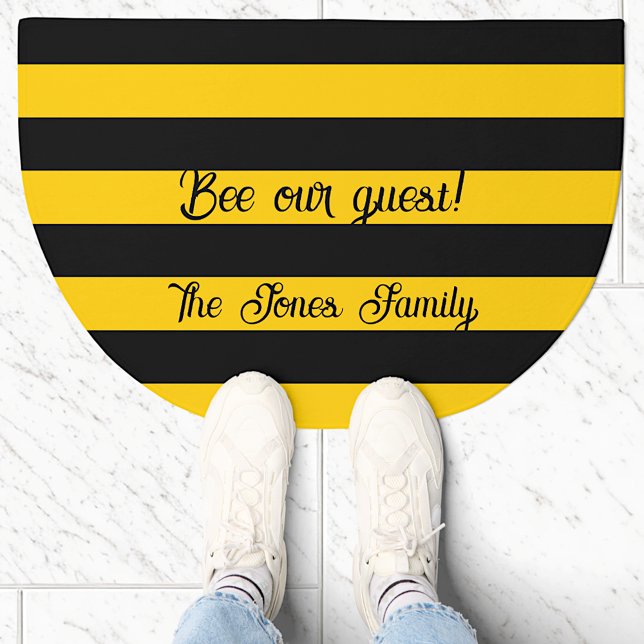 Funny Classic Bumble Bee Stripes Striped Pattern Doormat (Creator Uploaded)