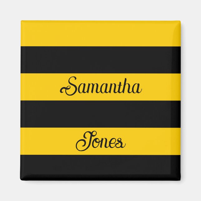 Funny Classic Bumble Bee Stripes Striped Pattern Magnet (Front)