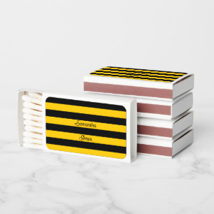 Funny Classic Bumble Bee Stripes Striped Pattern Matchboxes