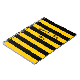 Funny Classic Bumble Bee Stripes Striped Pattern Notebook