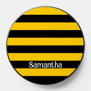 Funny Classic Bumble Bee Stripes Striped Pattern  PopSocket