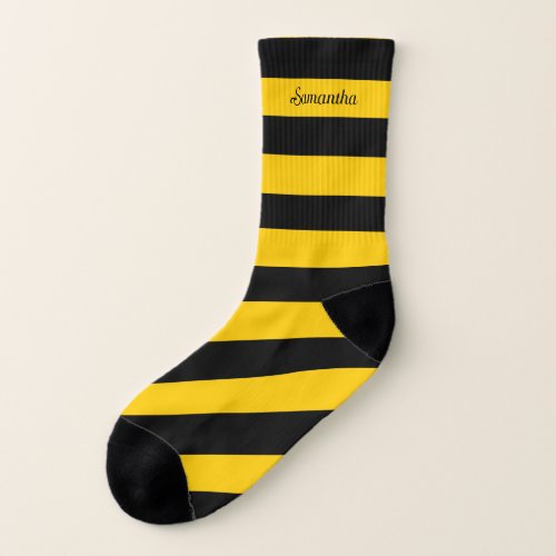 Funny Classic Bumble Bee Stripes Striped Pattern Socks