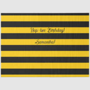 Funny Classic Bumble Bee Stripes Striped Pattern Tissue Paper