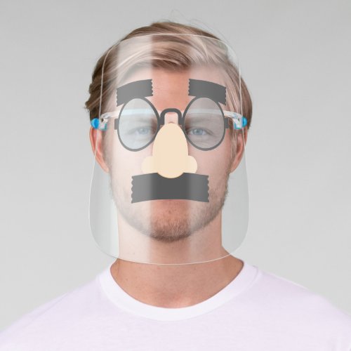 Funny Classic Disguise  Mustache  Eyeglasses Face Shield