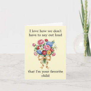 Funny Classic Floral Bouquet Custom Mother's Day Card