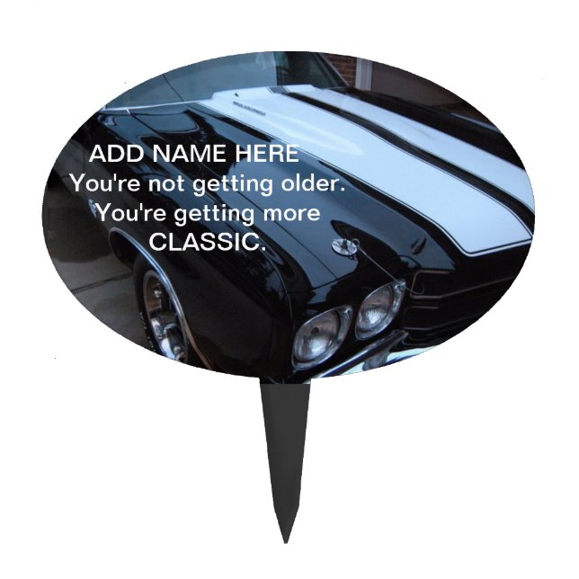 Funny Classic Muscle Car Cake Topper (Front)