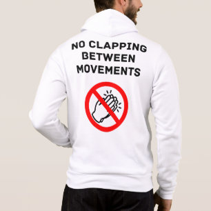 Funny Classical Music Rule NO CLAPPING Black Text Hoodie