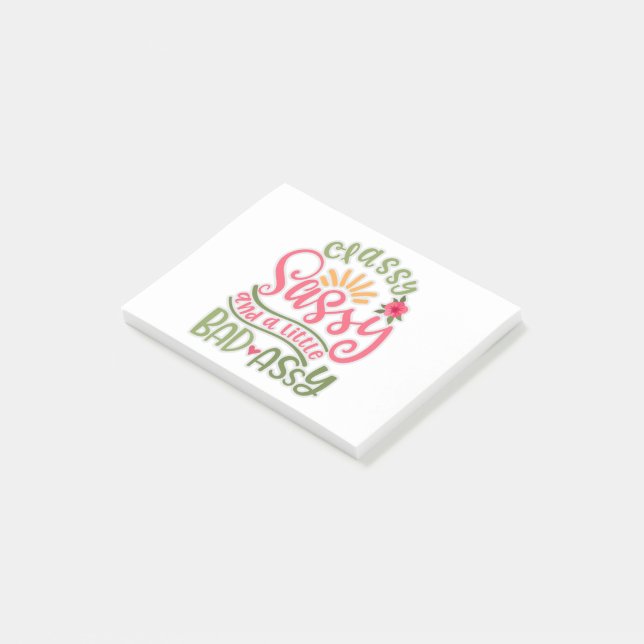 Funny Classy Sassy And A Little Bad Assy Sassy Fri Post-it Notes (Angled)