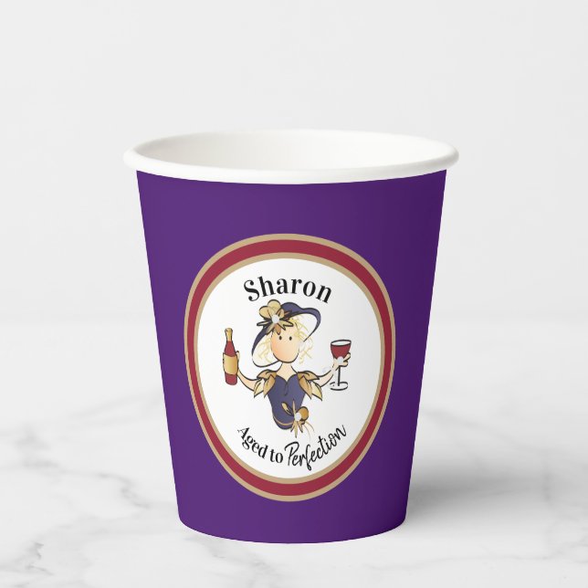 Funny Classy Sassy Personalized for Her Birthday  Paper Cups (Front)